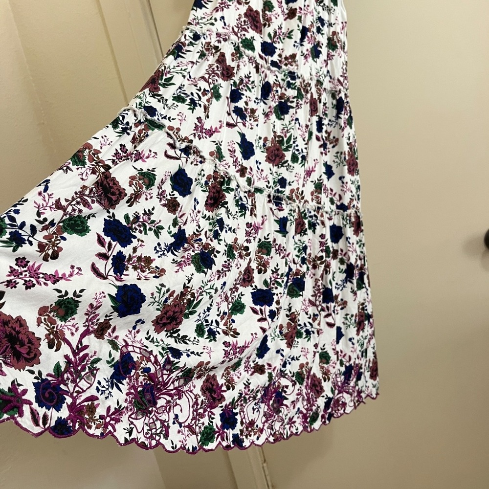 Raga Anthropologie Floral Tiered Maxi Dress XS Cottage Boho Romantic Whimsigoth